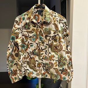 West End Southwestern Aztec Print Jacket Size Small 100% Cotton